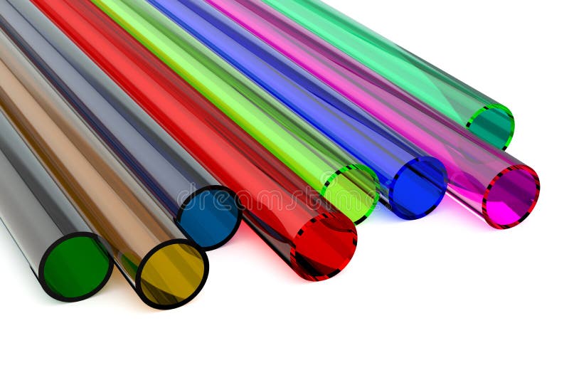 Gekleurde Acryl Plastic Buizen Stock Illustratie - Illustration of begrip, 60971873
