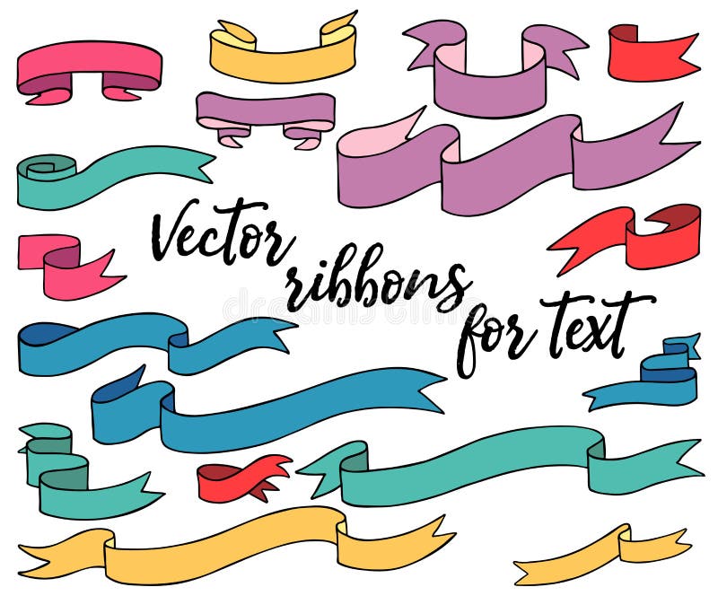 Gekleurde vectorlinten voor tekst royalty-vrije illustratie Gekleurde vectorlinten voor tekst royalty-vrije illustratie