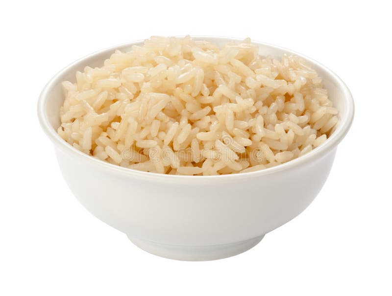 Gekochter Reis in einer weißen Schüssel