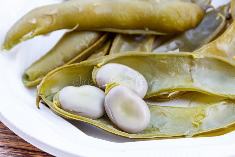 boiled broad beans traditional latvian summer autumn country cuisine. boiled broad beans traditional latvian summer autumn country cuisine