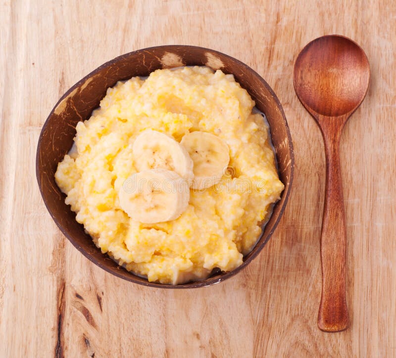 Gekookte graanhavermoutpap royalty-vrije stock fotografie