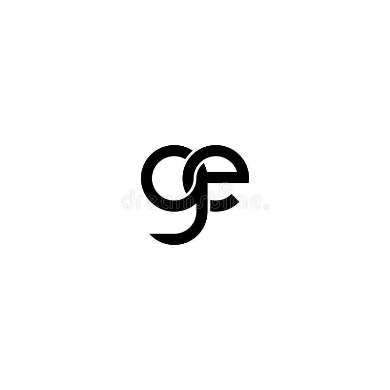 Gekoppelde letters ge monogram logo ontwerp