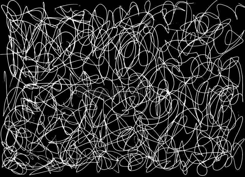 Gekrabbel abstract patroon, zwarte witte kleur, grunge stijl stock illustratie Gekrabbel abstract patroon, zwarte witte kleur, grunge stijl stock illustratie