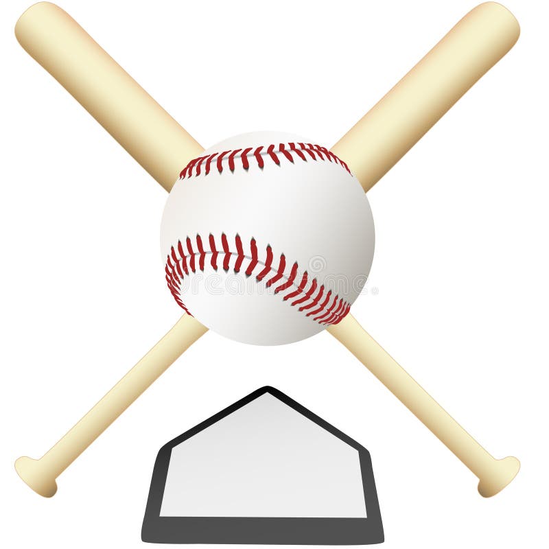 Gekreuzte Hiebe des Baseballs Emblem über Hauptplatte