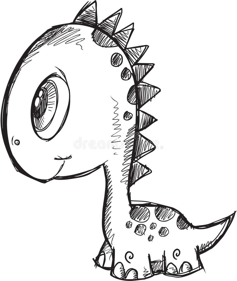 Dinosaurier T-Rex Skizze vektor abbildung. Illustration von gefährlich