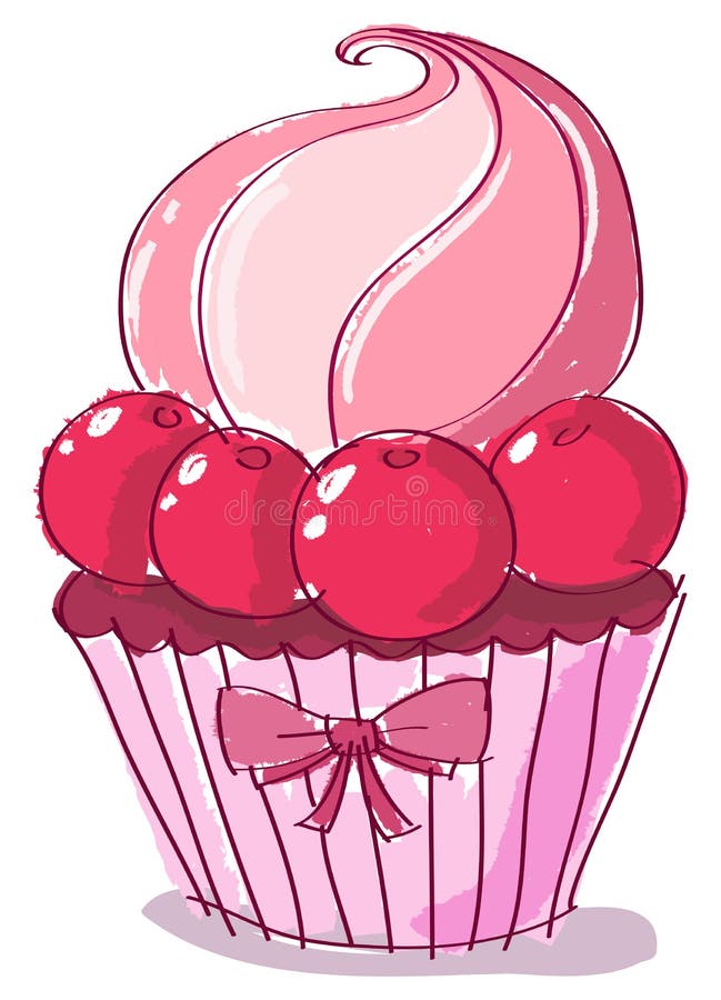 Gekritzelkleiner kuchen stock abbildung Gekritzelkleiner kuchen stock abbildung