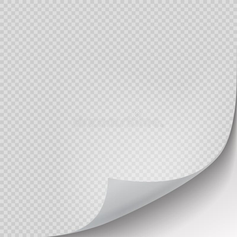 Seitenecke. Blatt. realistisches Notizblock mit gefalteter Kante. transparentes Muster für das Schreiben von Memos stock abbildung