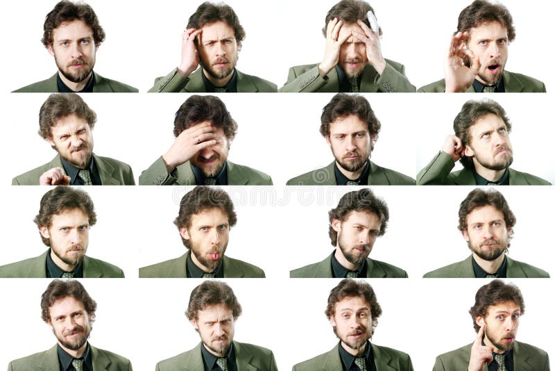 An image of a set of facial expressions. An image of a set of facial expressions