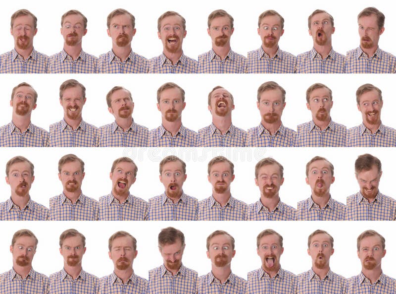 Details of large facial expressions on white background. Details of large facial expressions on white background