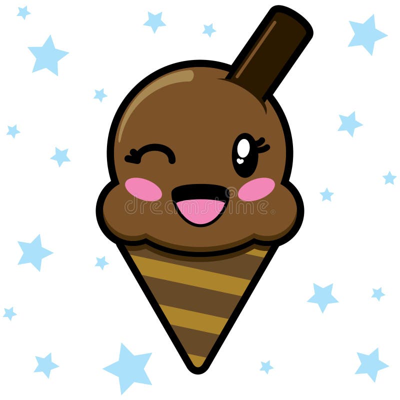 Gelado bonito de chocolate ilustração stock Gelado bonito de chocolate ilustração stock
