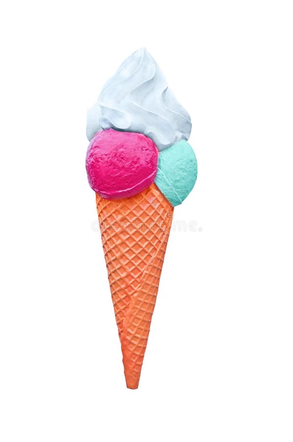 Gelado Com O Cone, Isolado No Branco Foto de Stock Imagem de isolado