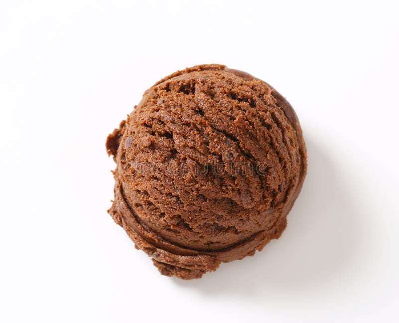 Scoop of chocolate ice cream. Scoop of chocolate ice cream