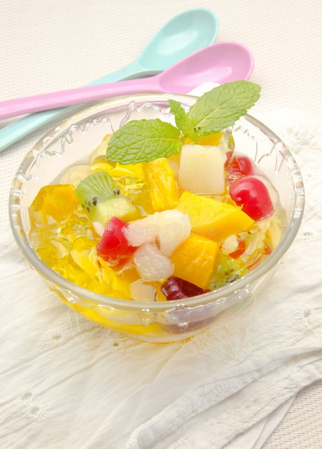 Gelatin fruit salad stock image. Image of raspberry, snack 48471257