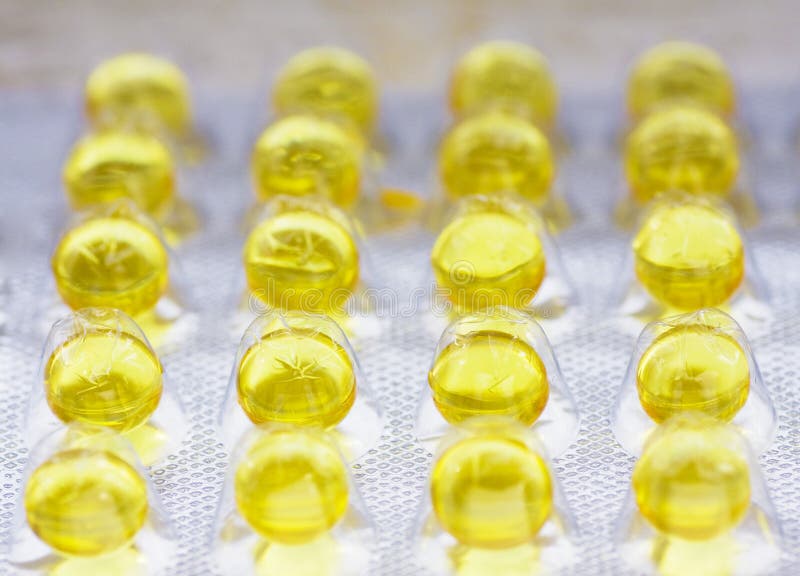 Gelatinous Capsules with the Codliver Oil Stock Photo Image of dose