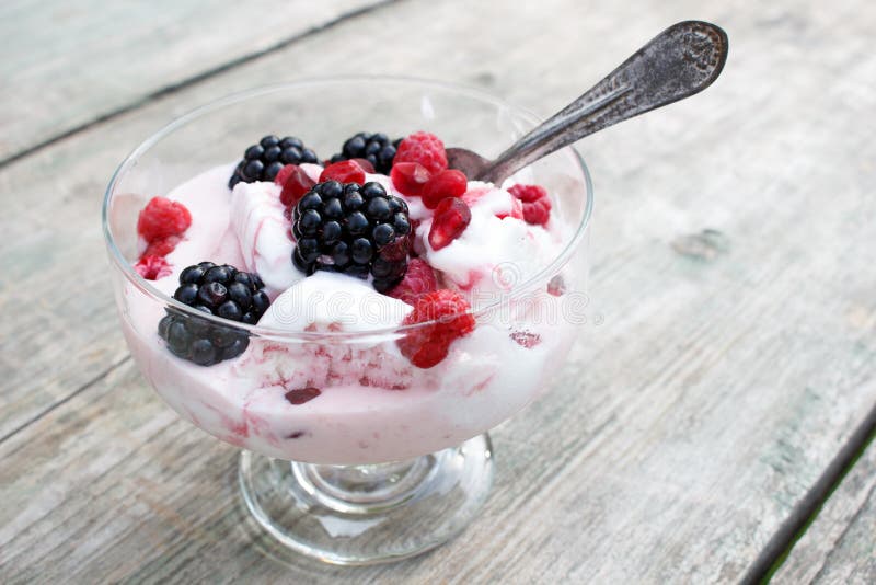 Gelato con la frutta fresca fotografia stock Gelato con la frutta fresca fotografia stock