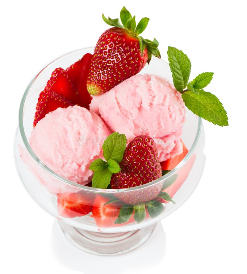Gelato della fragola in una tazza fotografia stock Gelato della fragola in una tazza fotografia stock