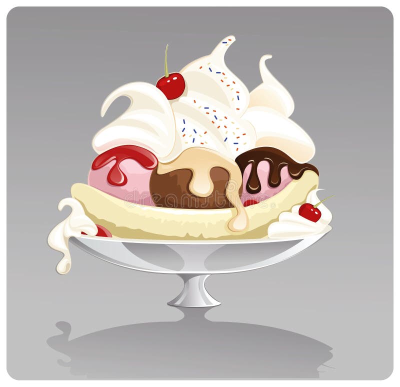 Gelato di spaccatura di banana royalty illustrazione gratis