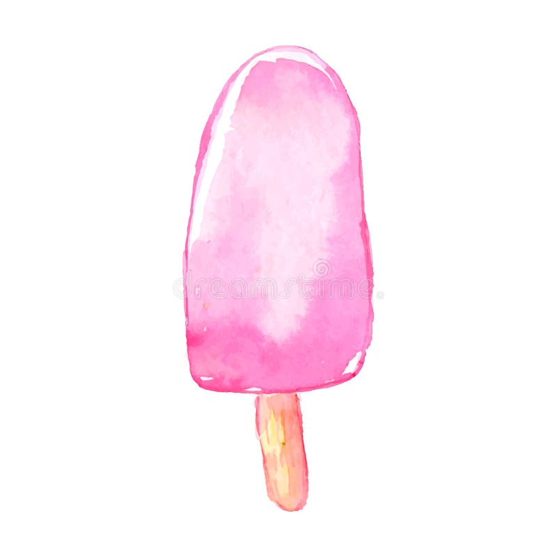Gelato dipinto a mano dell'acquerello sul bastone illustrazione vettoriale Gelato dipinto a mano dell'acquerello sul bastone illustrazione vettoriale