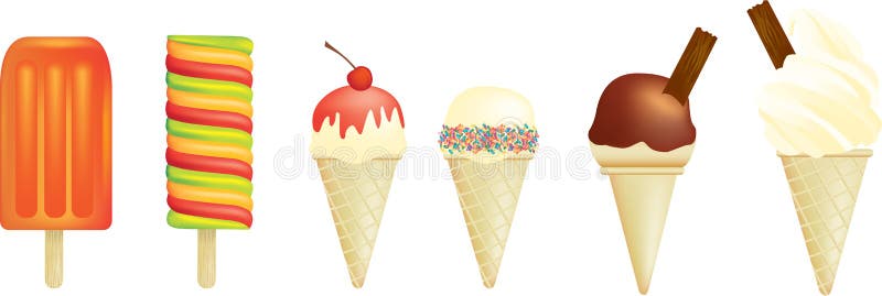Gelato e lecca lecca illustrazione vettoriale Gelato e lecca lecca illustrazione vettoriale
