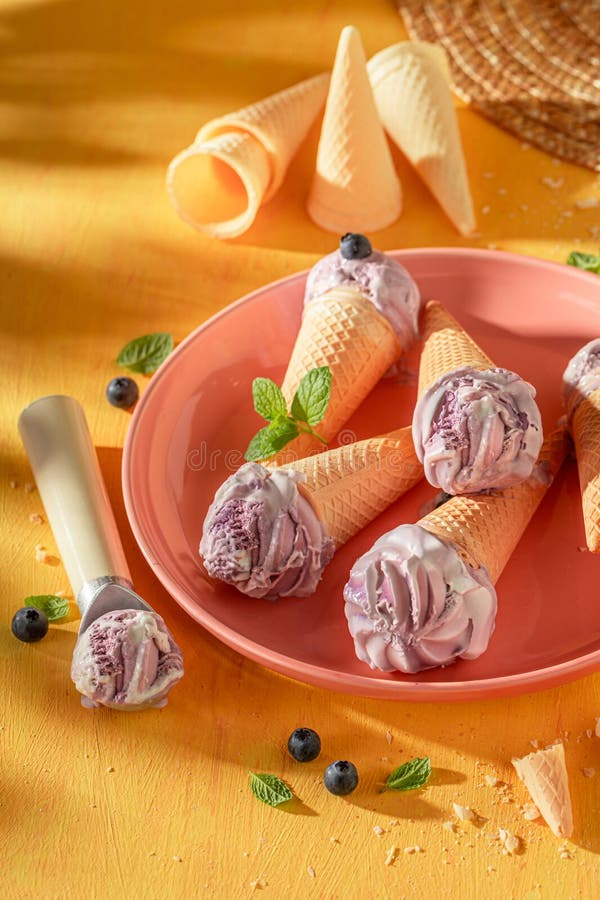 Gelato fresco e gustoso come dessert estivo immagine stock