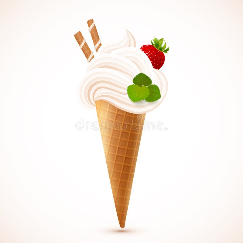 Gelato molle con la fragola e le cialde royalty illustrazione gratis Gelato molle con la fragola e le cialde royalty illustrazione gratis