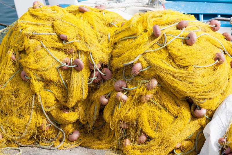 Gelbe Fischereiausrüstung stockfoto Gelbe Fischereiausrüstung stockfoto