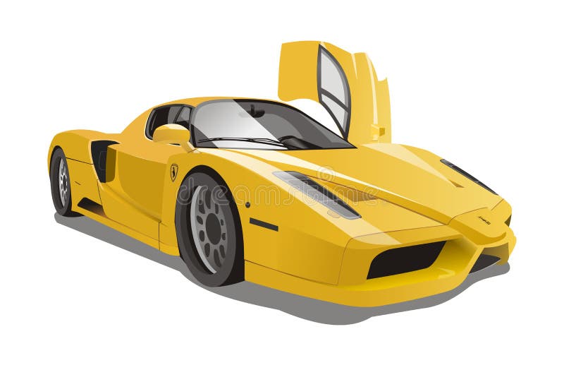 Gelbe Rennwagen Ferraris Enzo des Vektors vektor abbildung