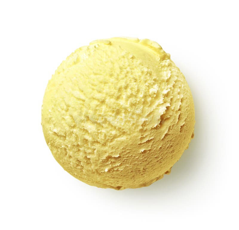 Gelber Mangoportionierer auf weißem Hintergrund