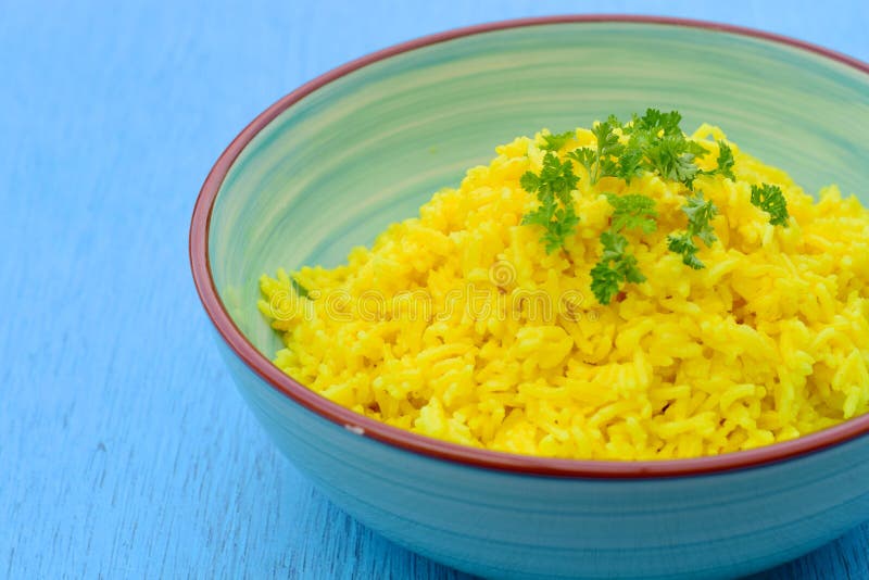 Gelber Reis stockbild. Bild von teller, seite, nahrung - 72406335