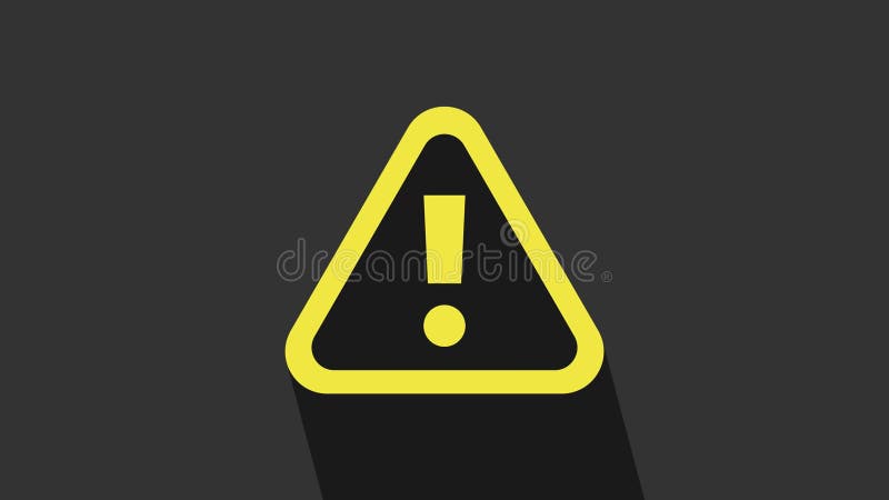 Gelbes Ausrufezeichen Im Dreieckssymbol Auf Grauem Hintergrund.  Gefahrenwarnzeichen Vorsichtige Aufmerksamkeit Stock Footage - Video von  fehler, ikone: 220464586