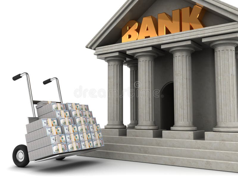 Geld aan bank stock illustratie