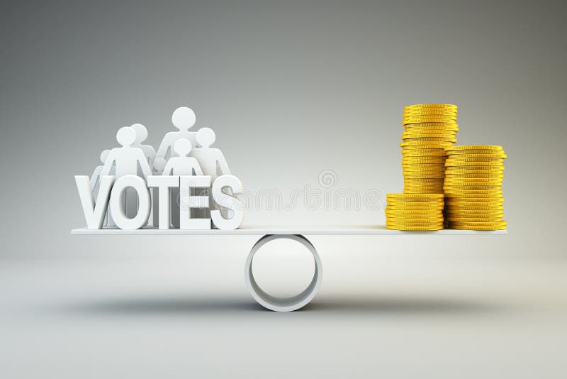 Geld kauft Stimmen stock abbildung Geld kauft Stimmen stock abbildung