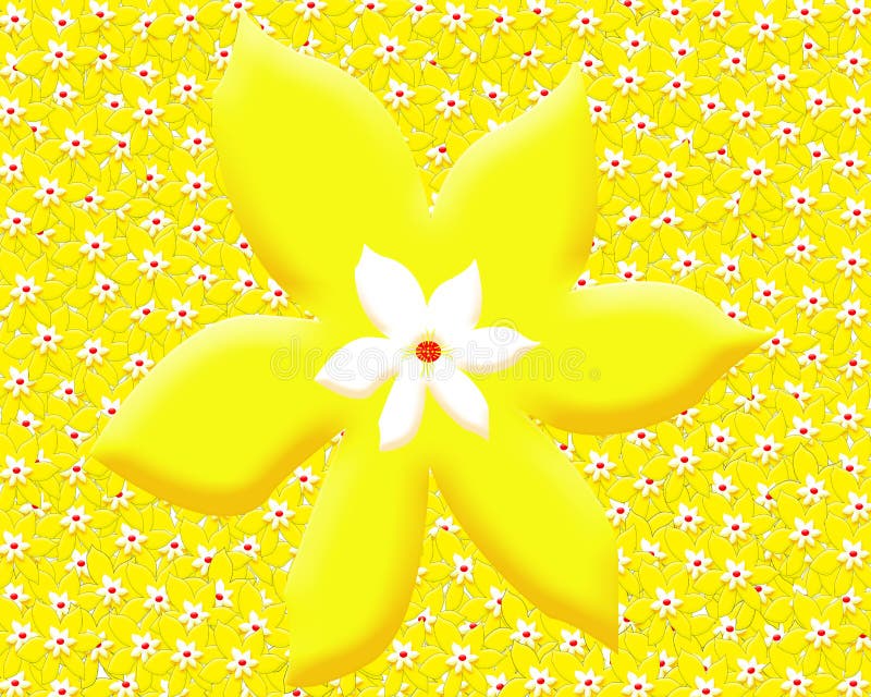 Gele bloemen Achtergrond behang stock illustratie Gele bloemen Achtergrond behang stock illustratie