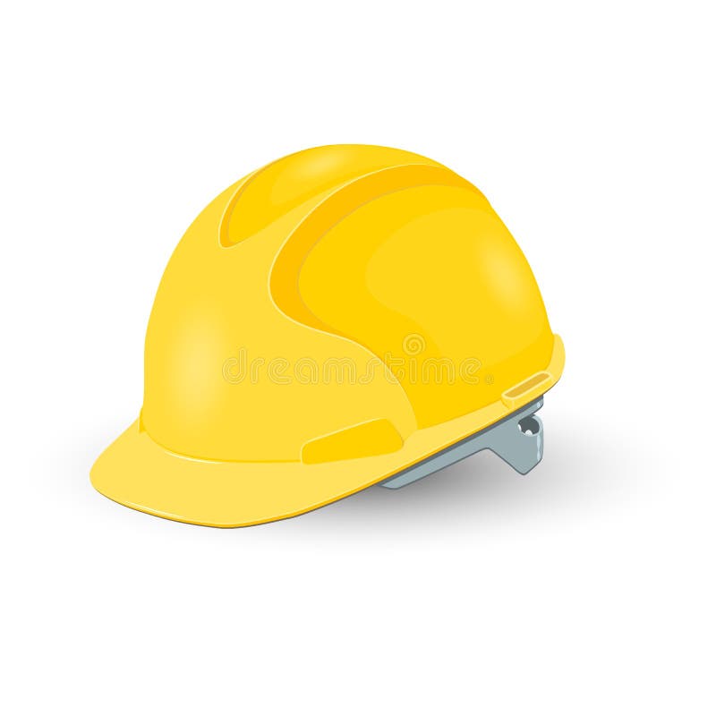 Gele die veiligheidshelm op witte achtergrond wordt geïsoleerd stock illustratie Gele die veiligheidshelm op witte achtergrond wordt geïsoleerd stock illustratie