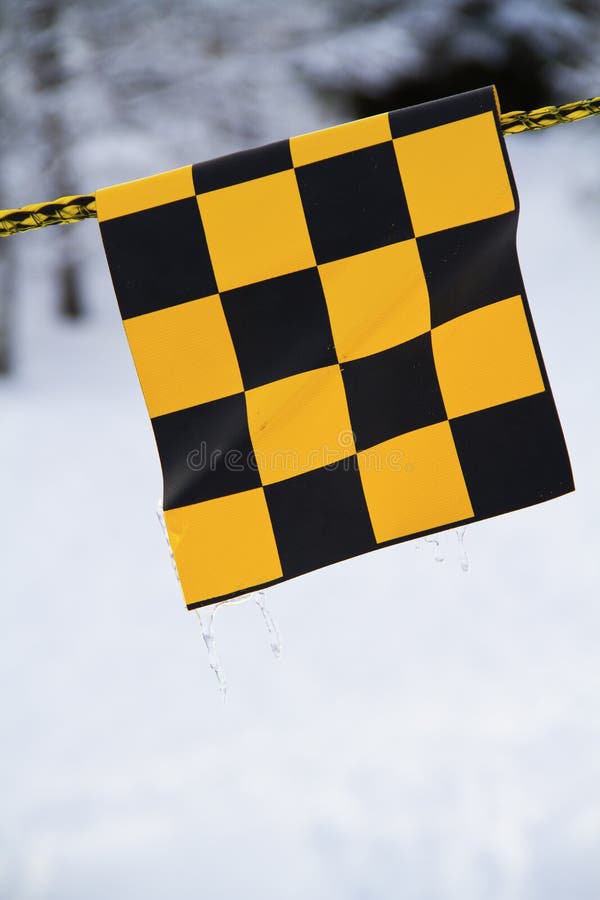 sector Pence gebruik Gele en zwarte vlag stock afbeelding. Image of grens - 12478675