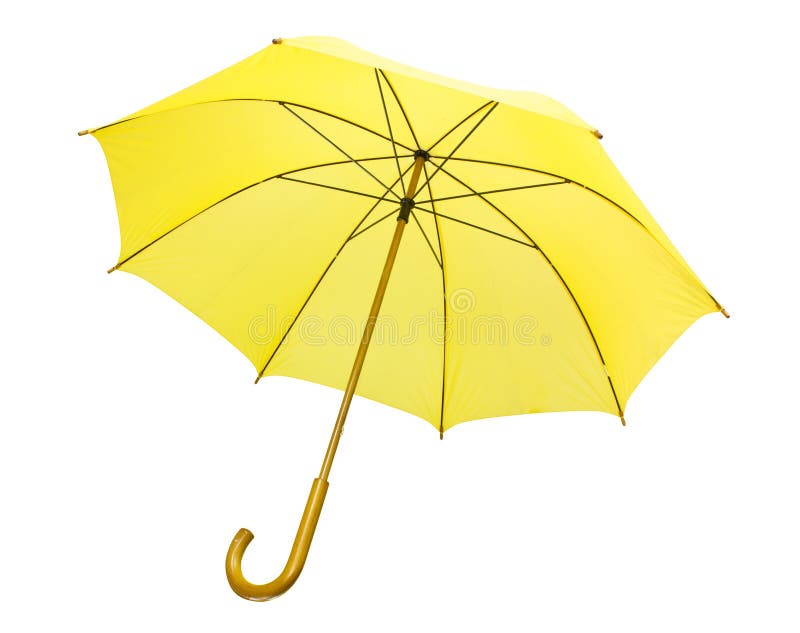 Yellow umbrella isolated on white. Yellow umbrella isolated on white