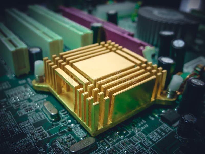 Gele heatsink royalty-vrije stock foto Gele heatsink royalty-vrije stock foto