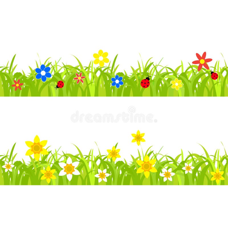 Gele narcissen in gras vector illustratie Gele narcissen in gras vector illustratie