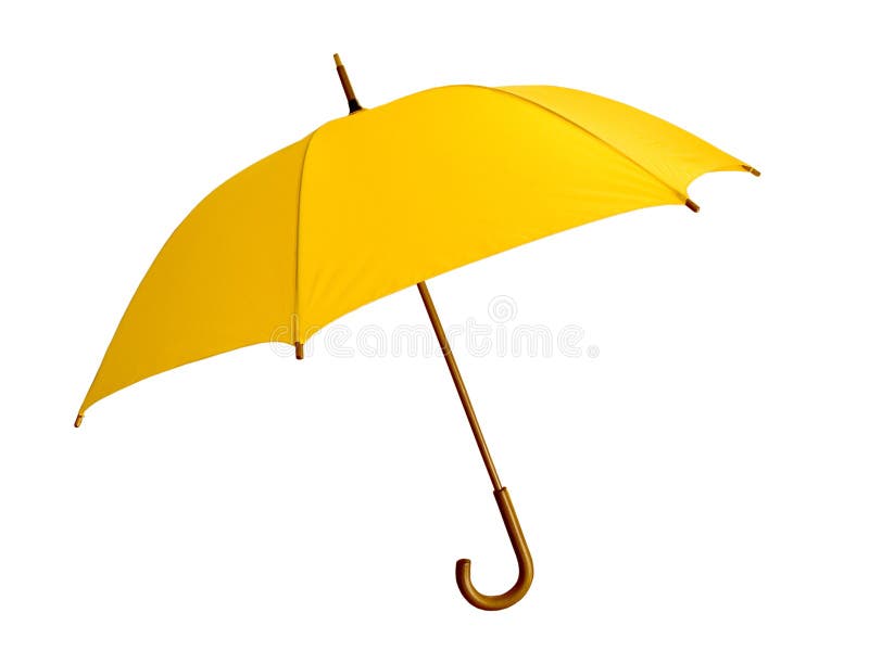 The big yellow umbrella - reliable protection against a rain. The big yellow umbrella - reliable protection against a rain