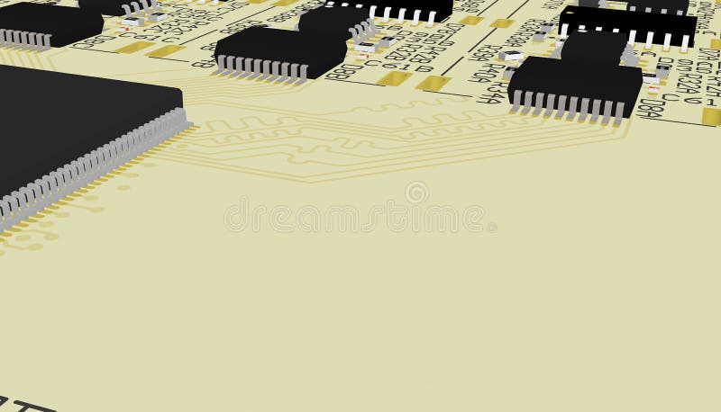 Gele PCB royalty-vrije illustratie Gele PCB royalty-vrije illustratie