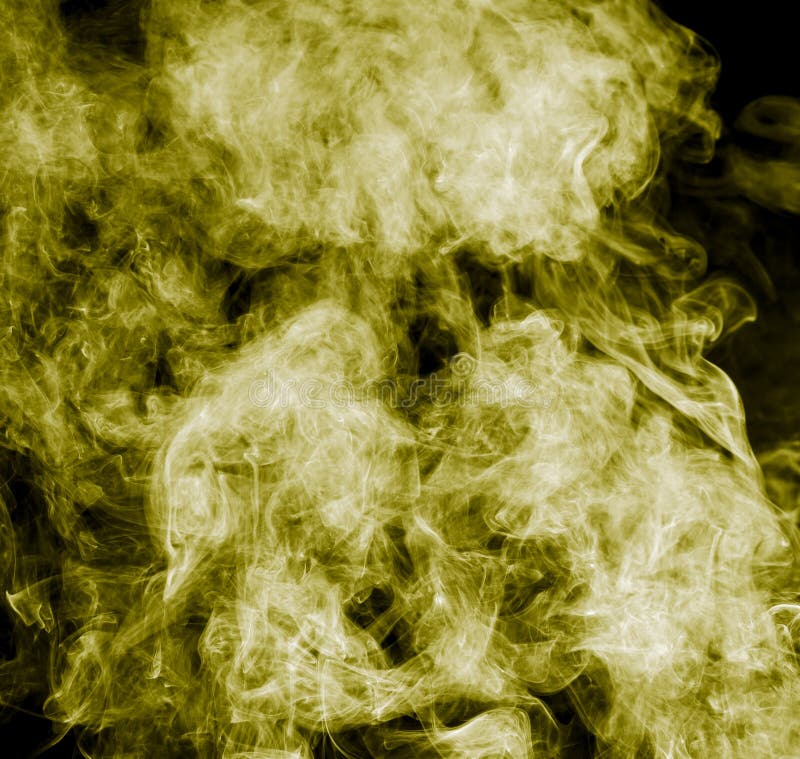 Gele rook op een zwarte achtergrond royalty-vrije stock afbeeldingen