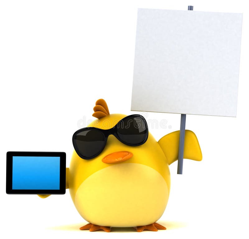 Gele vogel - 3D-illustratie royalty-vrije illustratie