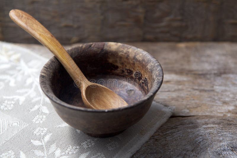 Fasting, Lent. Cup and spoon on wooden background. Fasting, Lent. Cup and spoon on wooden background