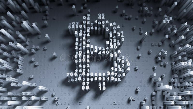 Gelegentliche Bewegung der reinen Zahlen in Form von Münzen bitcoin stockfoto Gelegentliche Bewegung der reinen Zahlen in Form von Münzen bitcoin stockfoto