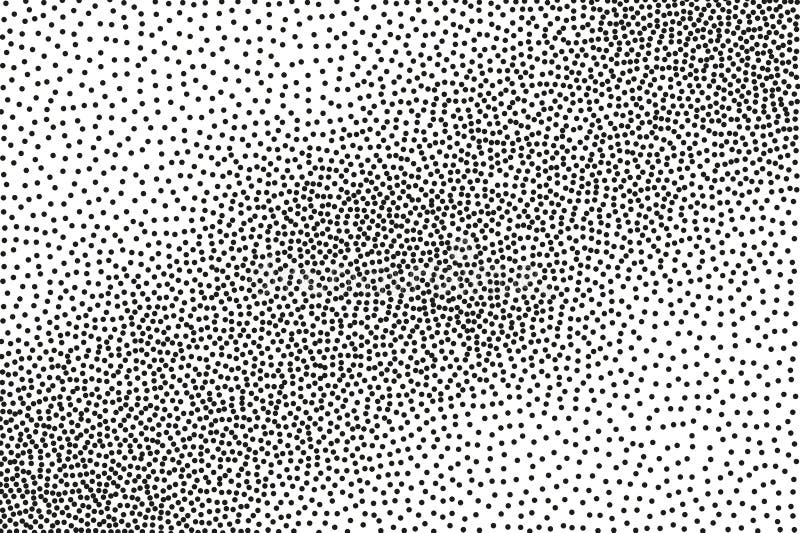 Gelegentliches Halbton Pointillismusart Hintergrund mit den unregelmäßigen, chaotischen Punkten, Punkte, Kreis Abstraktes einfarb lizenzfreie abbildung Gelegentliches Halbton Pointillismusart Hintergrund mit den unregelmäßigen, chaotischen Punkten, Punkte, Kreis Abstraktes einfarb lizenzfreie abbildung