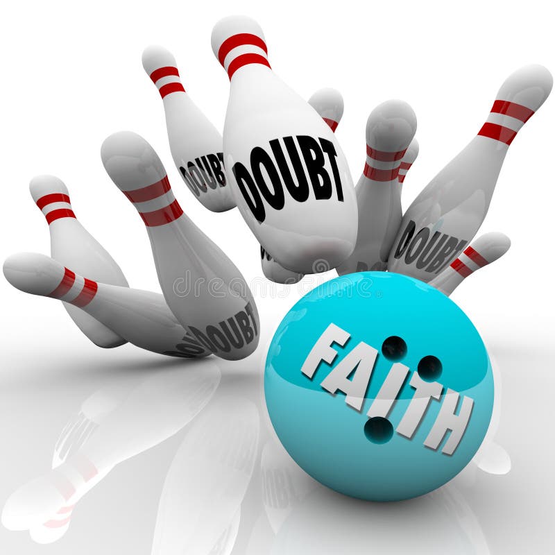 Geloof versus van de de Balgodsdienst van het Twijfelkegelen de Hoop van het het Geloofsvertrouwen