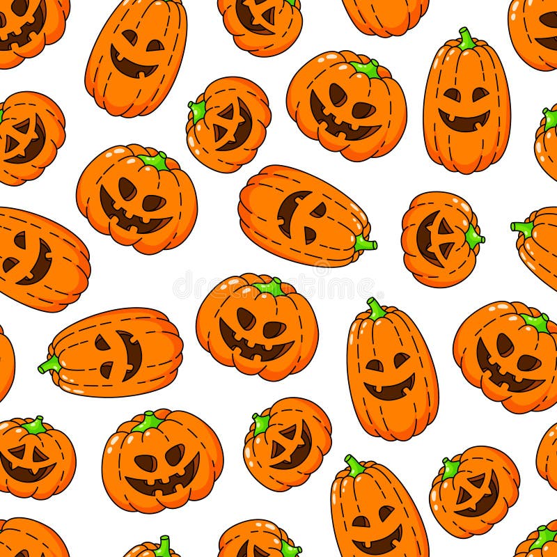 Gelukkig Halloween Naadloze achtergrond, behang, malplaatje De vector Geplaatste Pictogrammen van de Beeldverhaalkrabbel stock illustratie Gelukkig Halloween Naadloze achtergrond, behang, malplaatje De vector Geplaatste Pictogrammen van de Beeldverhaalkrabbel stock illustratie