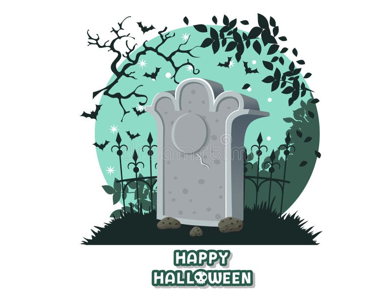 Gelukkig Halloween pictogram met het beeld van grafstenen Het symbool van de grafzerkbegraafplaats Groetkaart, partijuitnodiging stock illustratie Gelukkig Halloween pictogram met het beeld van grafstenen Het symbool van de grafzerkbegraafplaats Groetkaart, partijuitnodiging stock illustratie