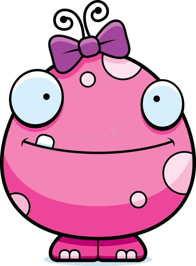 Gelukkig het Meisjesmonster van de Beeldverhaalbaby vector illustratie Gelukkig het Meisjesmonster van de Beeldverhaalbaby vector illustratie