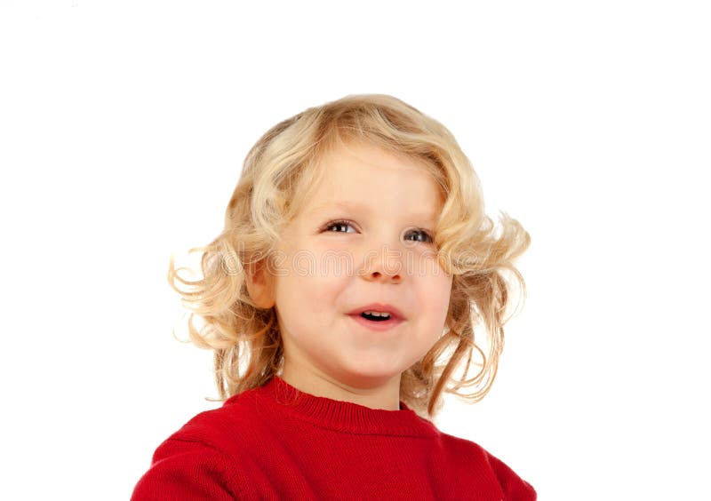 Gelukkig klein blond jong geitje stock fotografie Gelukkig klein blond jong geitje stock fotografie